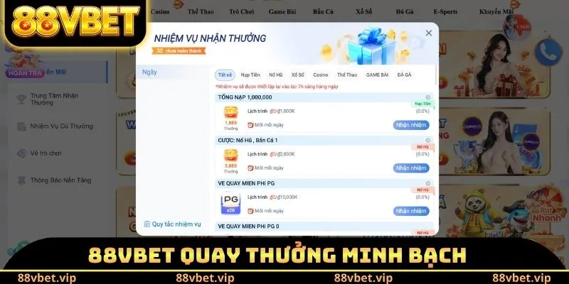 88VBET – Nhà Cái Giải Trí Trực Tuyến Đổi Thưởng Uy Tín 2026 20 88vbet quay thưởng minh bạch