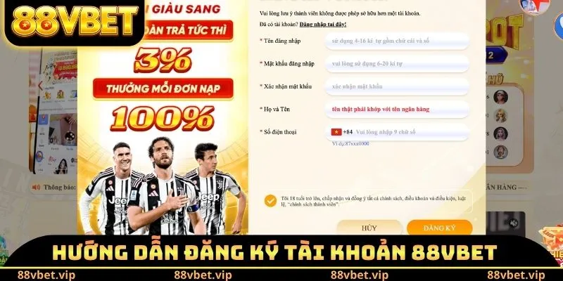 88VBET – Nhà Cái Giải Trí Trực Tuyến Đổi Thưởng Uy Tín 2026 21 Hướng dẫn đăng ký tài khoản 88vbet